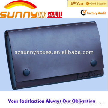 expanding plastic briefcase file folder with button
